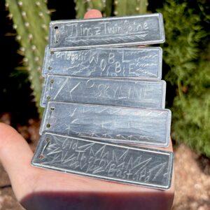 Personalized, no fade aluminum ID tags