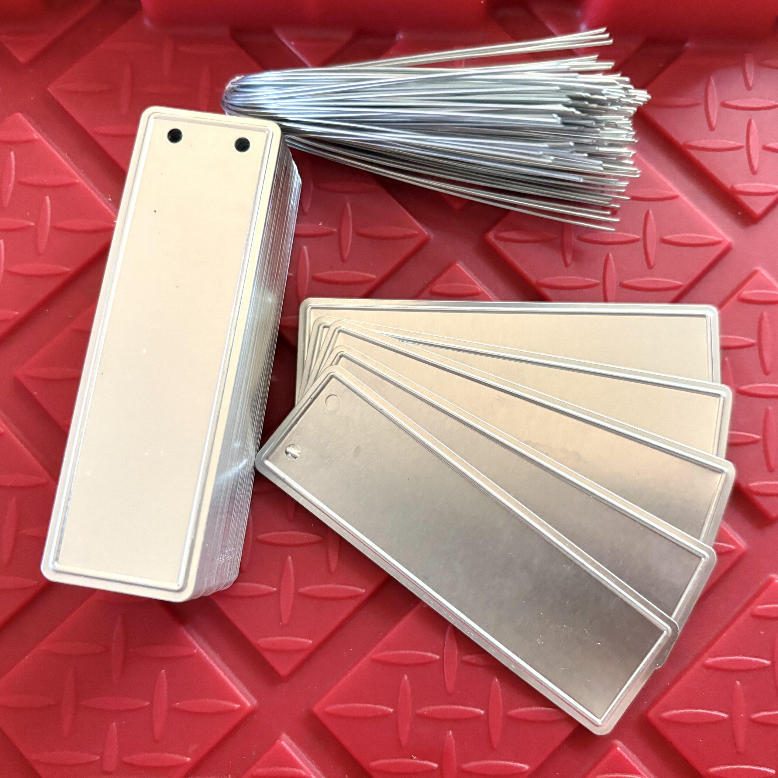 5 pack of blank aluminum, no fade ID tags