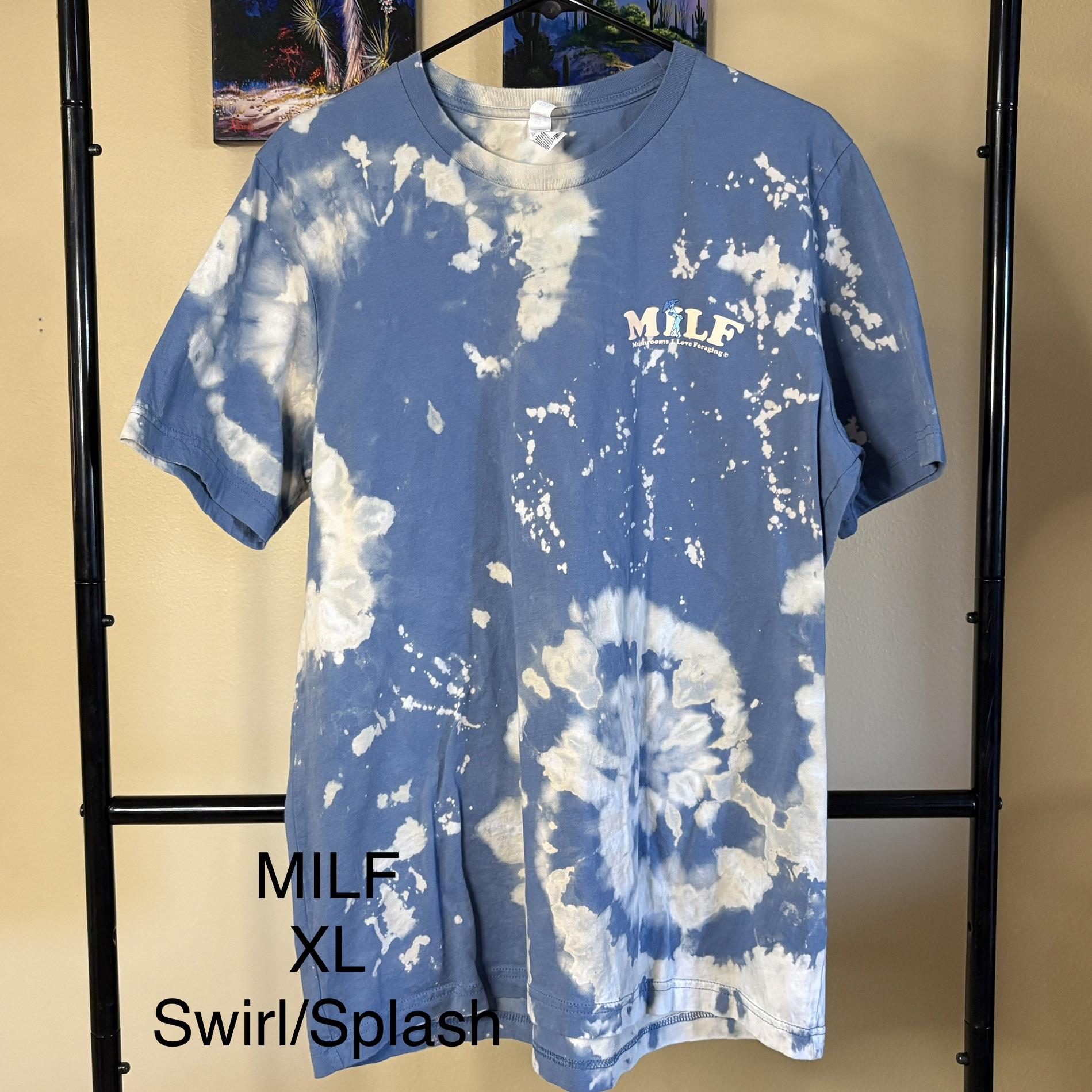 MILF T-Shirt, Size: Extra Large, Design: Swirl/Splash